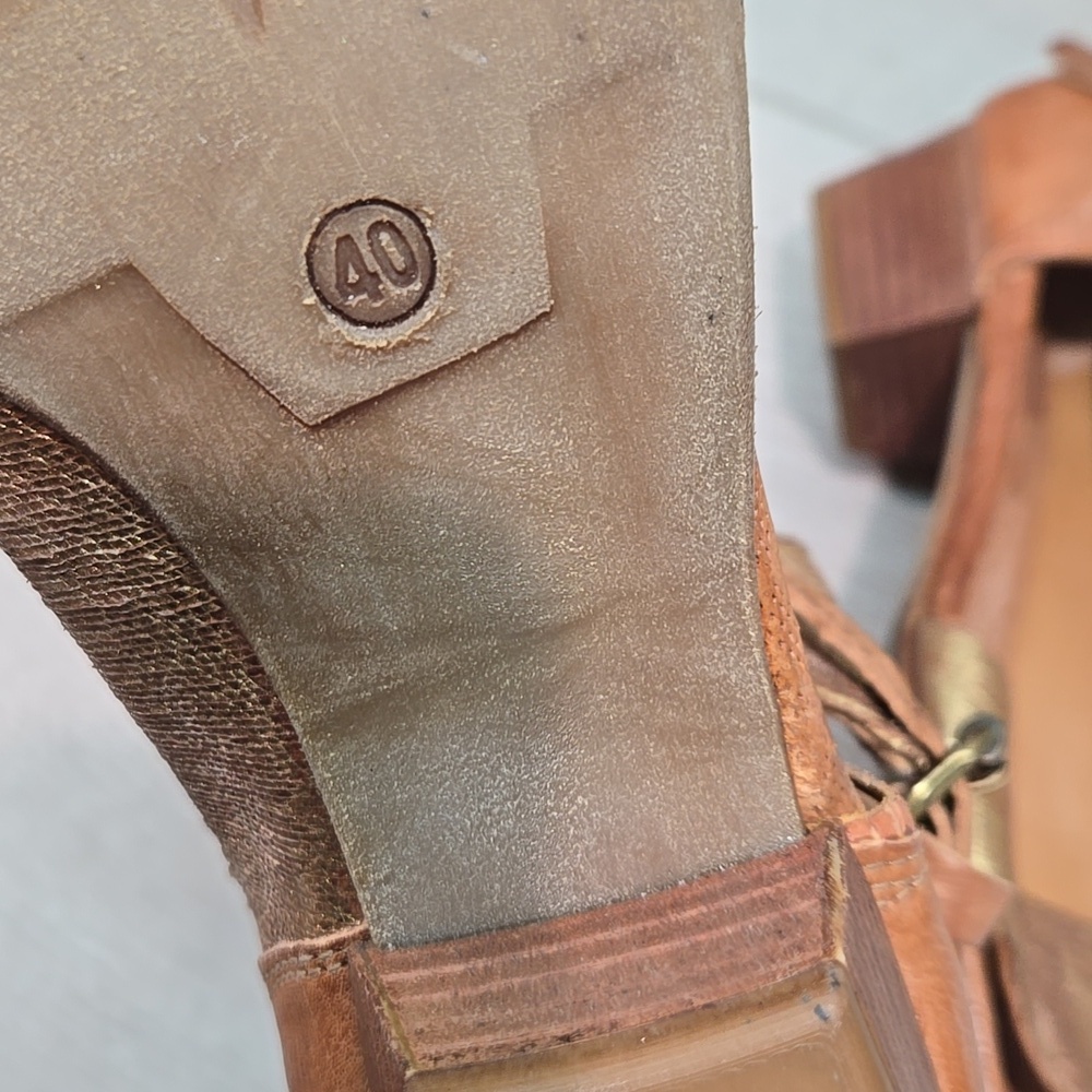 A.S.98 By Free People Hercigovina Gold Open-ToeHeel Sandals Shoes Sz 40/9-9.5 - Picture 12 of 14